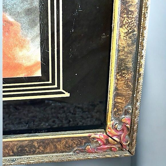 VTG RETRO Coca-Cola Victorian Lady Art Ornate Frame Black Colored Glass Woman - Picture 7 of 11